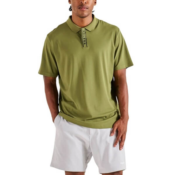 Malbon Block Placket Golf Polo Military Green - FA26 Men