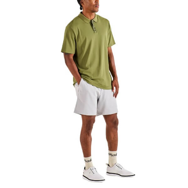 Malbon Block Placket Golf Polo Military Green - FA26 Men