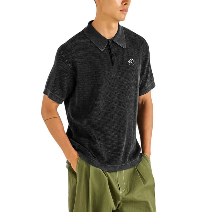 Malbon Brickwork Golf Polo Black - FA26 Men