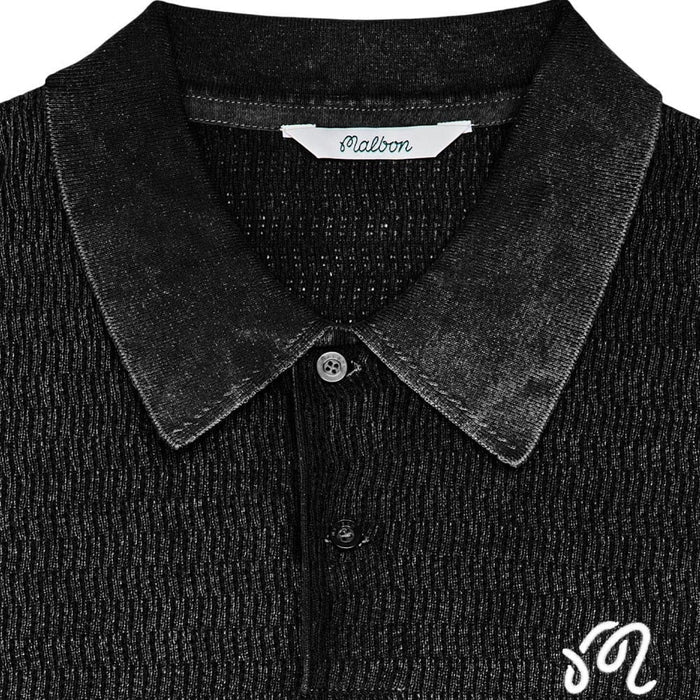 Malbon Brickwork Golf Polo Black - FA26 Men