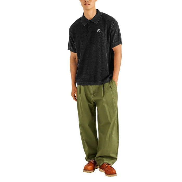 Malbon Brickwork Golf Polo Black - FA26 Men
