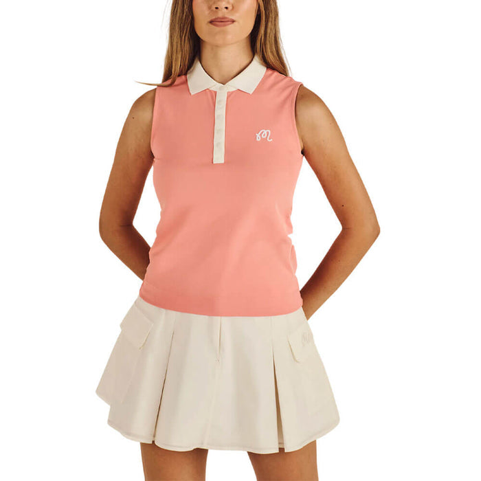 Malbon Claudia Sleeveless Golf Polo Coral Haze - FA26 Women