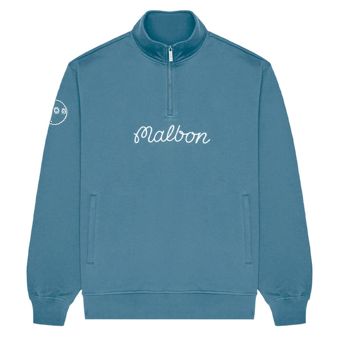 Malbon Collegiate Golf Sweatshirt Aegean Blue - SU26 Men