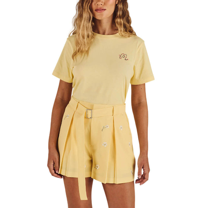 Malbon Cosette Blossom Golf T-Shirt Lemon Meringue - FA26 Women