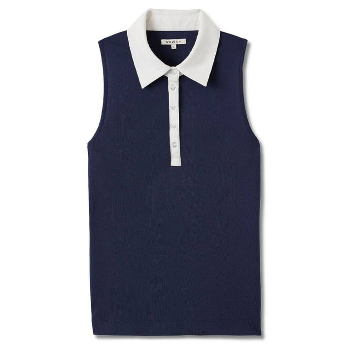 Malbon Evergreen Claudia Sleeveless Golf Polo Navy - 26 Women