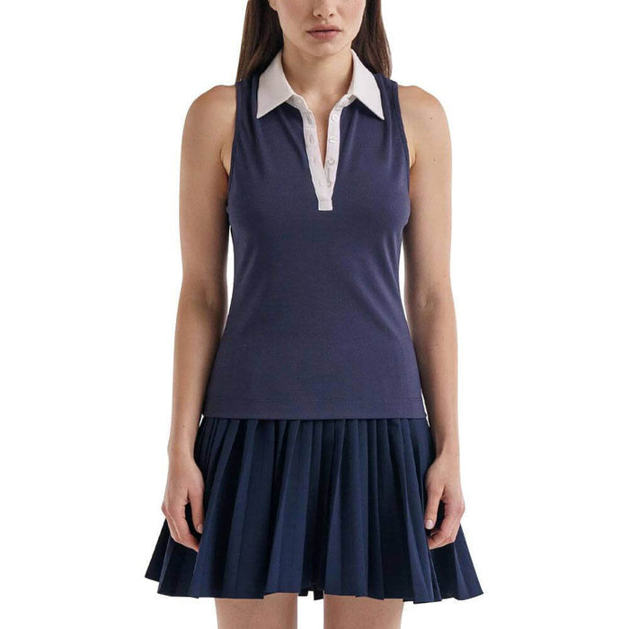 Malbon Evergreen Claudia Sleeveless Golf Polo Navy - 26 Women