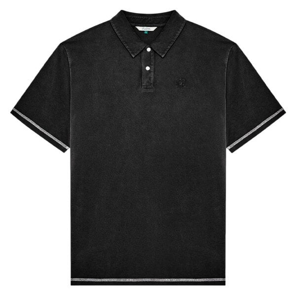Malbon Fairway Overdyed Golf Polo Black - FA26 Men