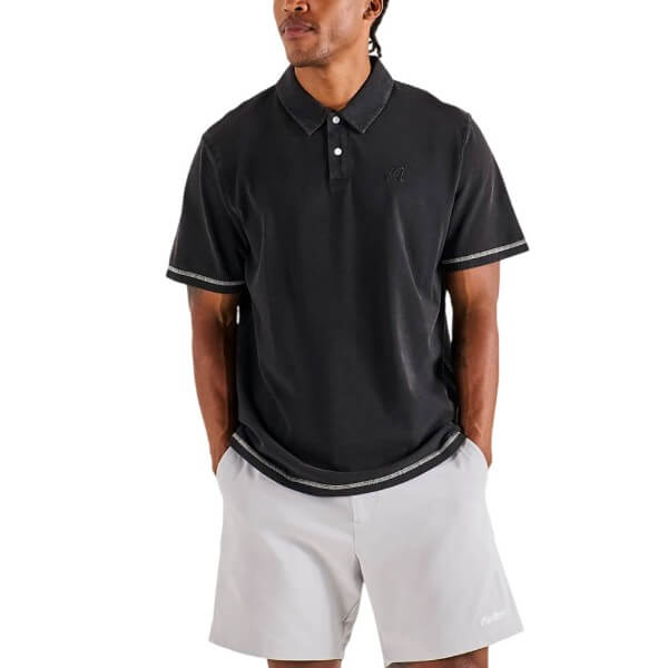 Malbon Fairway Overdyed Golf Polo Black - FA26 Men