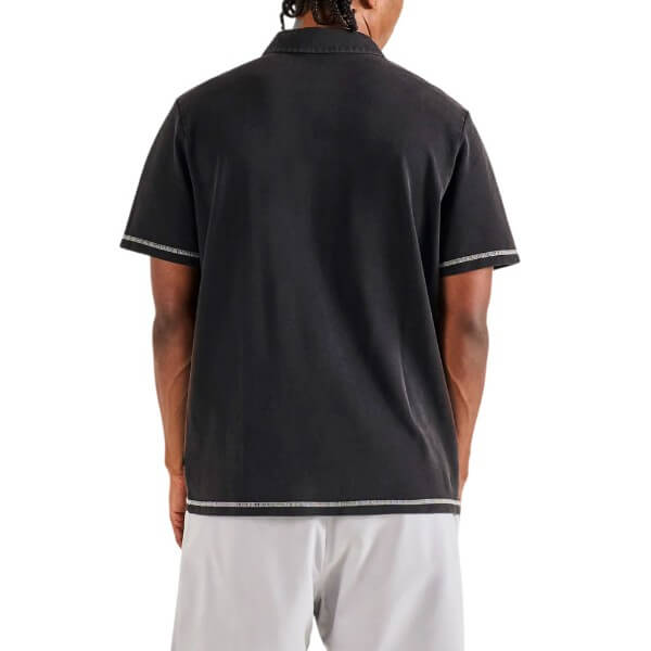 Malbon Fairway Overdyed Golf Polo Black - FA26 Men