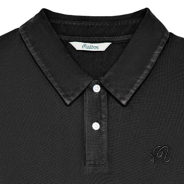 Malbon Fairway Overdyed Golf Polo Black - FA26 Men