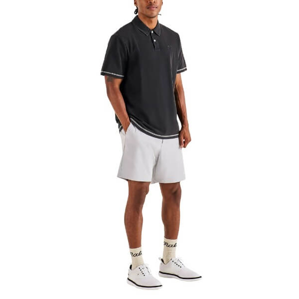 Malbon Fairway Overdyed Golf Polo Black - FA26 Men