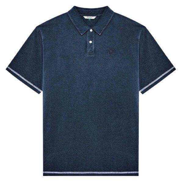 Malbon Fairway Overdyed Golf Polo Blueberry - FA26 Men