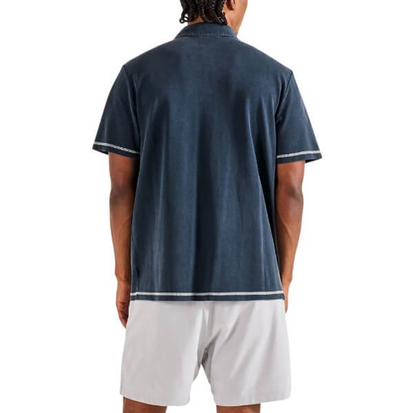 Malbon Fairway Overdyed Golf Polo Blueberry - FA26 Men