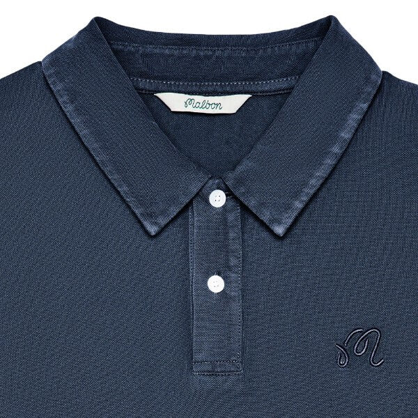 Malbon Fairway Overdyed Golf Polo Blueberry - FA26 Men
