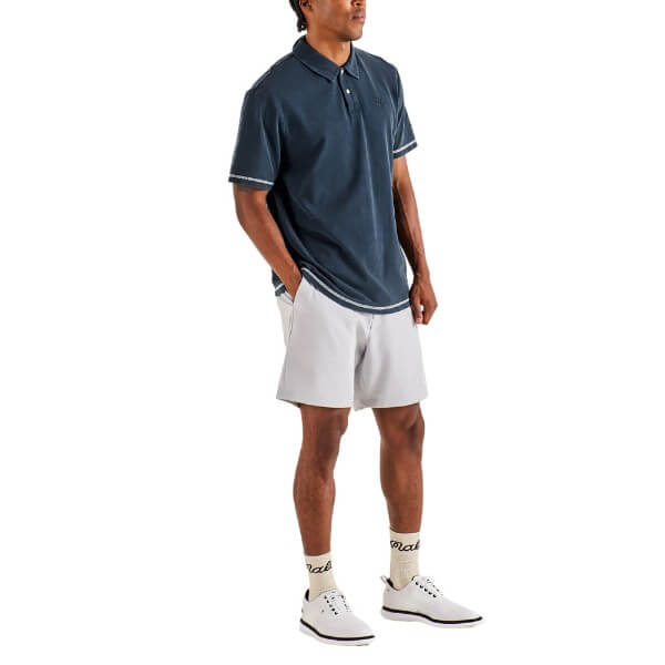 Malbon Fairway Overdyed Golf Polo Blueberry - FA26 Men