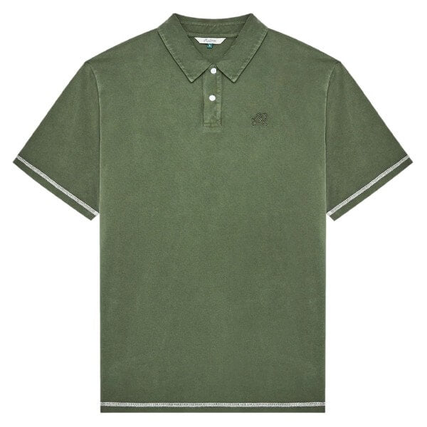 Malbon Fairway Overdyed Golf Polo Rifle Green - FA26 Men