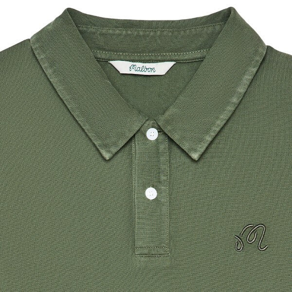 Malbon Fairway Overdyed Golf Polo Rifle Green - FA26 Men