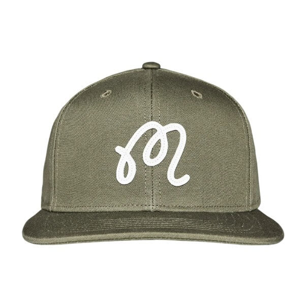 Malbon M Script Snapback Golf Cap Military Green - FA26 Men