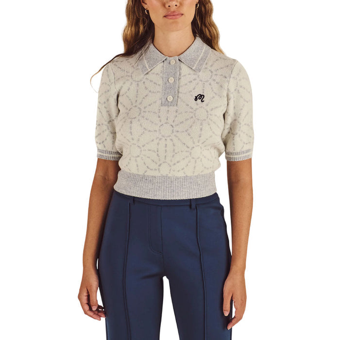 Malbon Mikayla Sashiko Golf Polo Ivory - FA26 Women