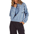 Malbon Naomi Blossom Longsleeve Golf Polo Blue Shadow - FA26 Women