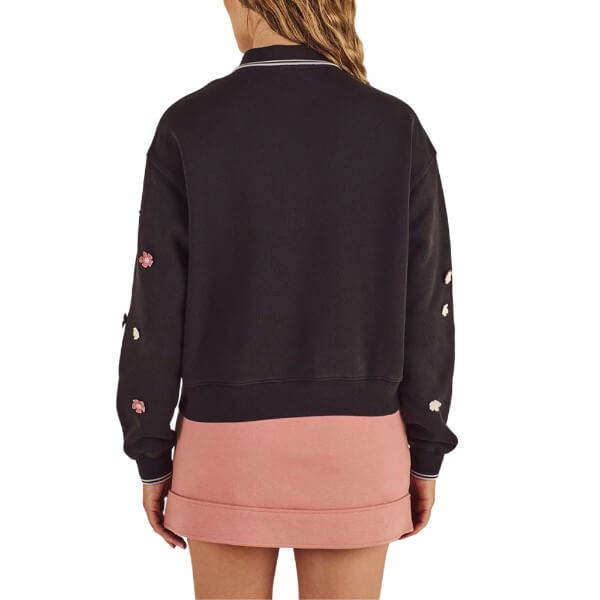 Malbon Naomi Blossom Longsleeve Golf Polo Smokey Black - FA26 Women