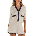 Malbon Nara Cardigan Golf Sweater Silver Gray - FA26 Women