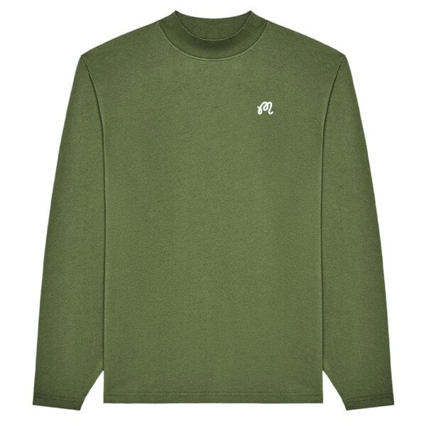 Malbon Upland Mockneck Longsleeves Golf T-Shirt Rifle Green - FA26 Men