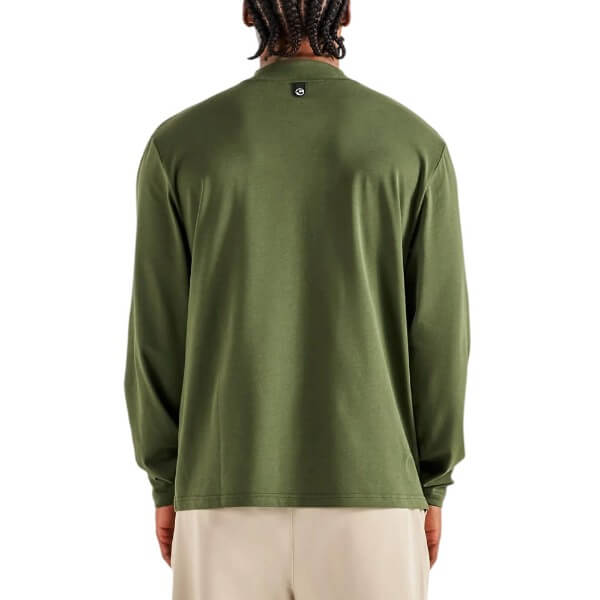 Malbon Upland Mockneck Longsleeves Golf T-Shirt Rifle Green - FA26 Men