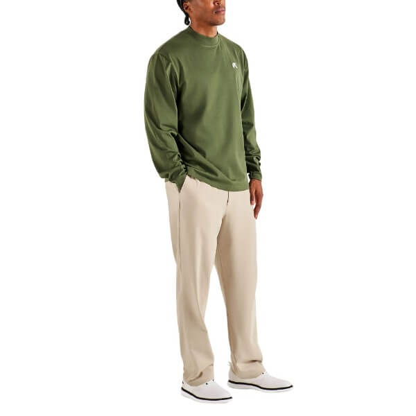 Malbon Upland Mockneck Longsleeves Golf T-Shirt Rifle Green - FA26 Men