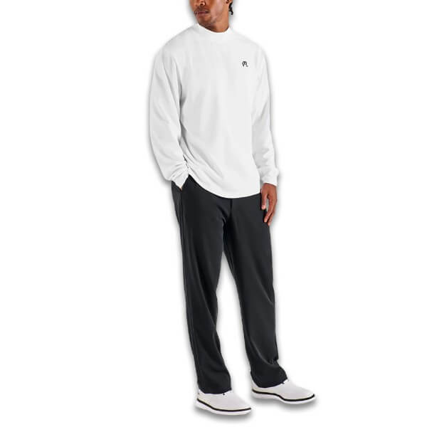Malbon Upland Mockneck Longsleeves Golf T-Shirt White - FA26 Men