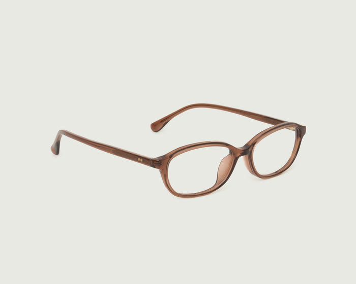 Nutmeg::Marcie Eyeglasses rectangle Brown acetate front diagonal