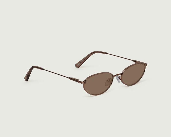 Portebello Adaptive::Marshall Anti-Radiation Glasses Oval Brown metal front diagonal