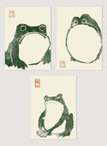 Matsumoto Hoji Japanese Frogs (Green) Set of 3 Art Prints_Sugar & Canvas_Matsumoto Hoji