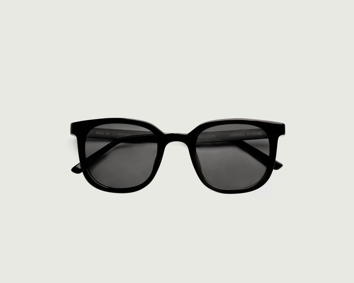 Ink::Miles Sunglasses square black recycled polyester top
