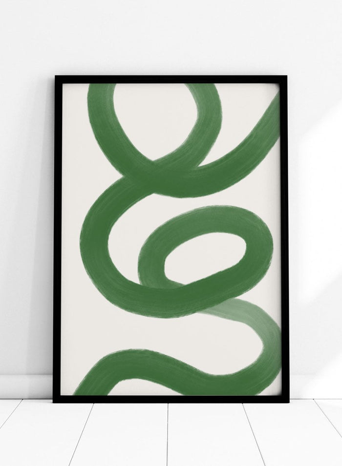 Minimalist Green Paint Brush Strokes Art Print AB22_Sugar & Canvas_Sugar & Canvas