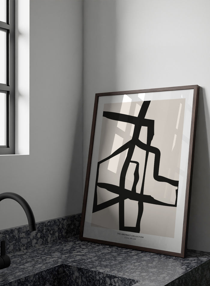 Minimalist Mid Century Modern Lines Art Print AB09