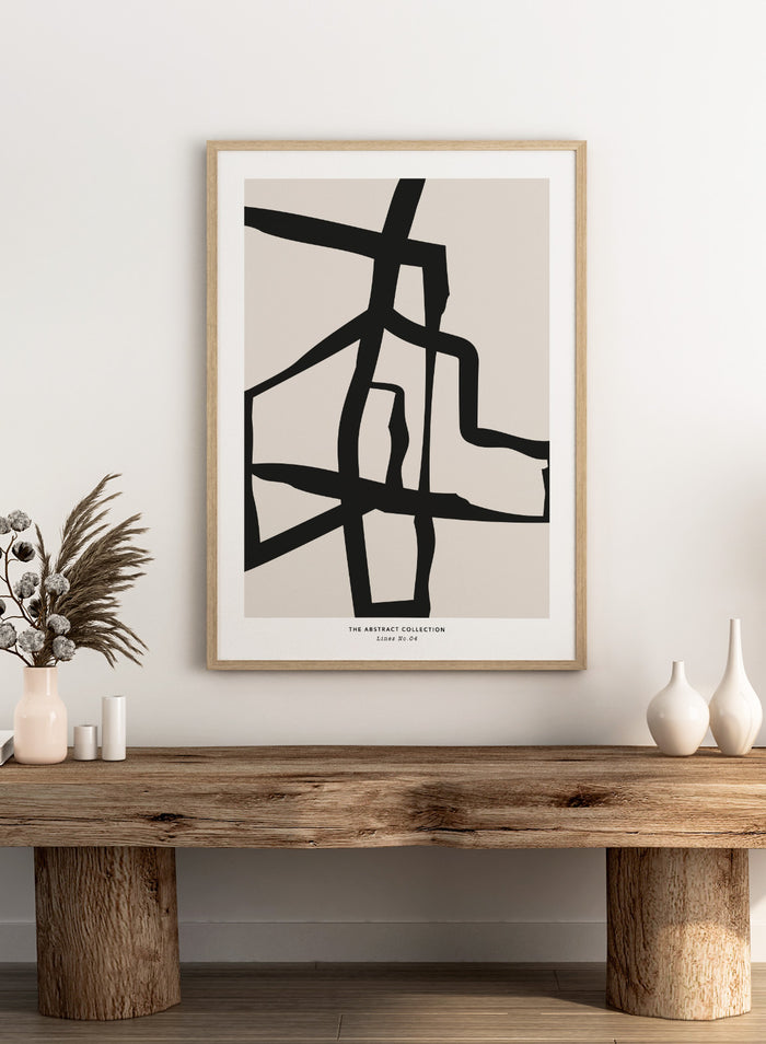 Minimalist Mid Century Modern Lines Art Print AB09