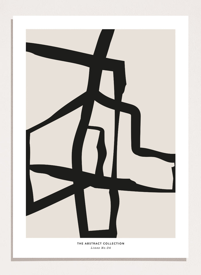Minimalist Mid Century Modern Lines Art Print AB09
