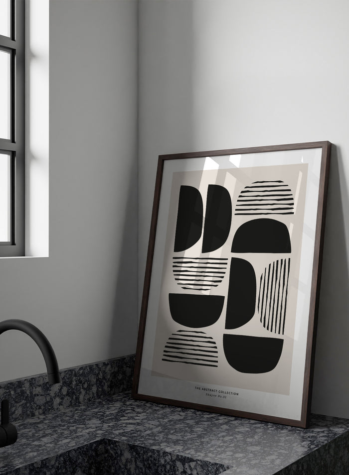 Minimalist Mid Century Modern Shapes Art Print AB10