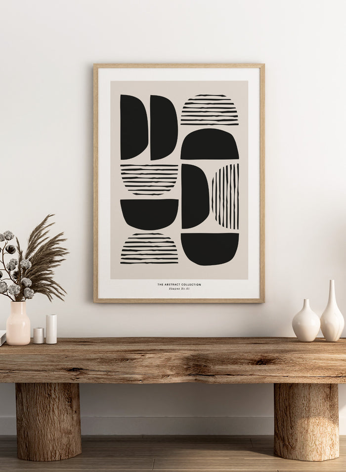 Minimalist Mid Century Modern Shapes Art Print AB10