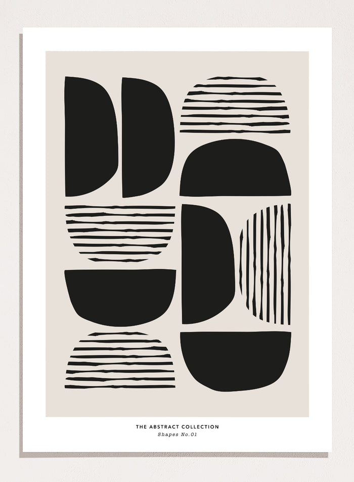 Minimalist Mid Century Modern Shapes Art Print AB10