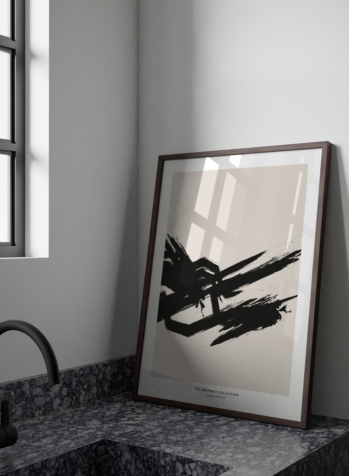 Minimalist Paint Brush Strokes Art Print AB07