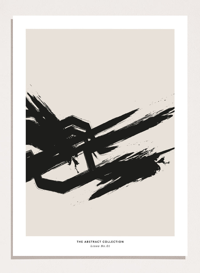 Minimalist Paint Brush Strokes Art Print AB07
