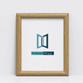 Minimo Range oak picture and poster frames showcasing Frames Plus logo in a clean design with oak finish.
