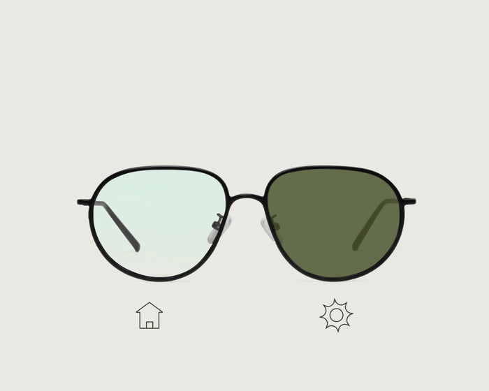 Gecko Adaptive::Monty Eyeglasses pilot Black metal front