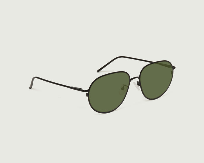 Gecko Adaptive::Monty Eyeglasses pilot Black metal front diagonal