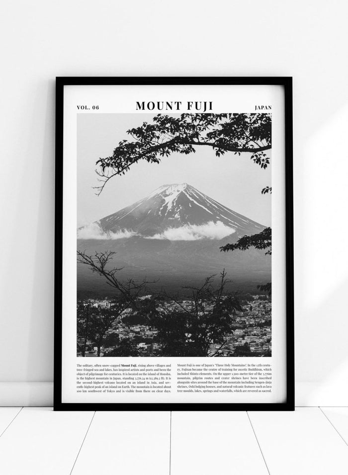 Mount Fuji Black and White Travel Art Print_Sugar & Canvas_Sugar & Canvas