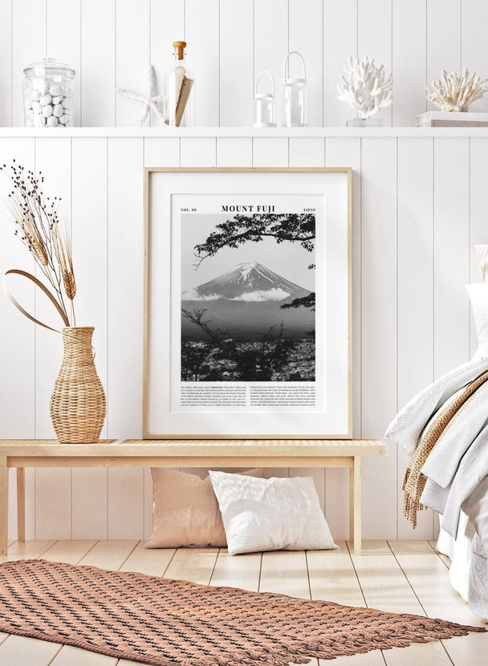 Mount Fuji Black and White Travel Art Print_Sugar & Canvas_Sugar & Canvas