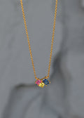 Multicolor Stone Cluster Pendant Necklace