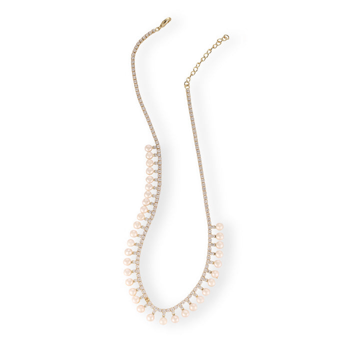 Myrtille White Pearl Choker Necklace